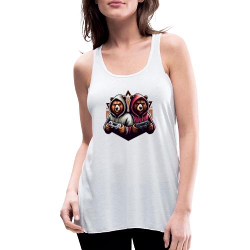 2 grizzlies gamer bears - Women's Flowy Tank Top by Bella