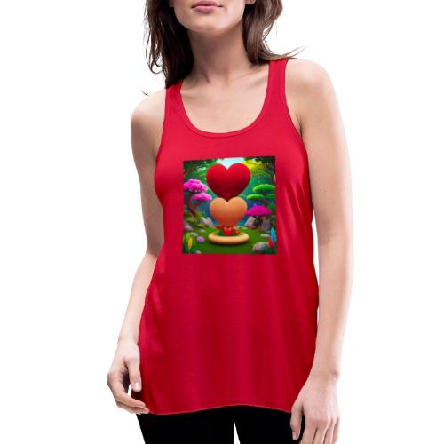 Double Heart, fantasy, nature and fantasy - Women's Flowy Tank Top by Bella