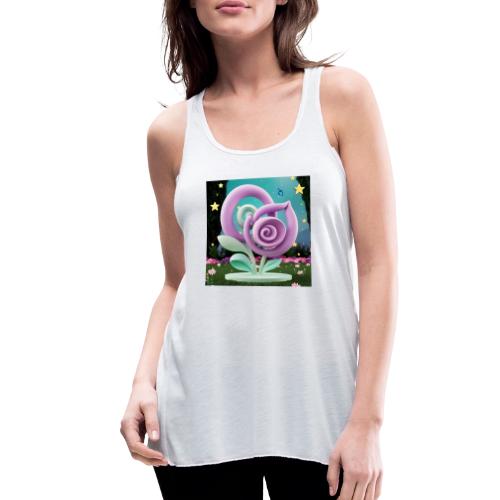 Lila Bloom | Double Floral Eco-Inspired Art - Women's Flowy Tank Top by Bella