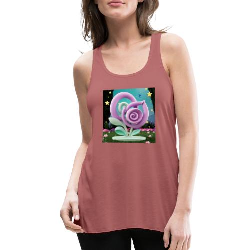 Lila Bloom | Double Floral Eco-Inspired Art - Women's Flowy Tank Top by Bella