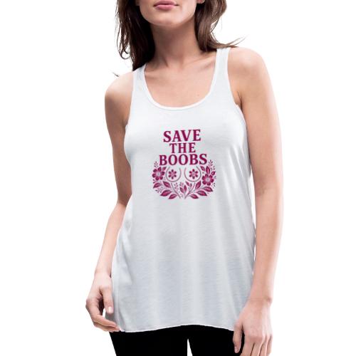 Save the boobs floral - Women's Flowy Tank Top by Bella