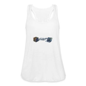 Code in the Chain: Blockchain Dev Mode - Women's Flowy Tank Top by Bella - white - Front - Julia (174cm)