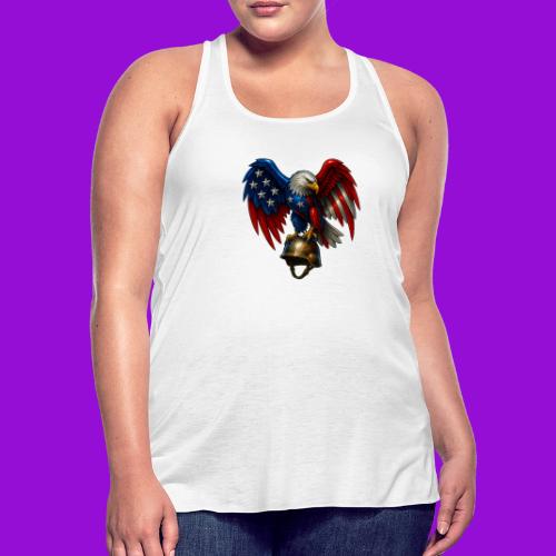 American Flag Bald Eagle - Helmet - Women's Flowy Tank Top by Bella