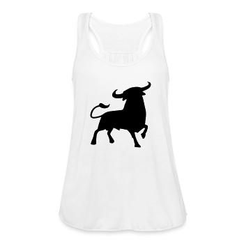 bull - Women's Flowy Tank Top by Bella - white - Front - Julia (174cm)