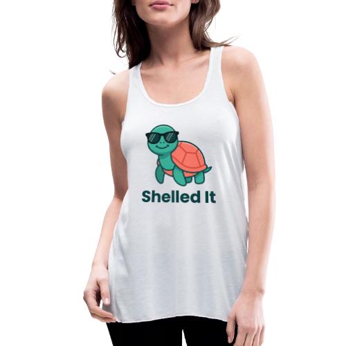Funny Turtle Sunglasses Shelled It Cute Gift - Women's Flowy Tank Top by Bella
