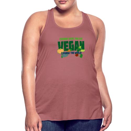 Change what you eat, change the world - Vegan - Women's Flowy Tank Top by Bella