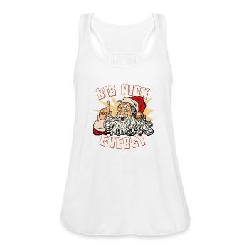 Santa Big Nick Energy Funny Christmas - Women's Flowy Tank Top by Bella - white - Front - Julia (174cm)