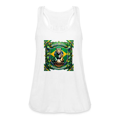 Brazil Jaguar Glory T-Shirt, Flag Pride Badge Gift - Women's Flowy Tank Top by Bella