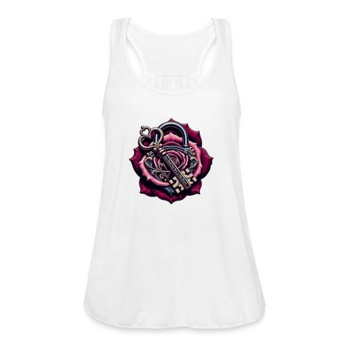 You Hold the Key to My Heart Rose Lock T-Shirt - Women's Flowy Tank Top by Bella