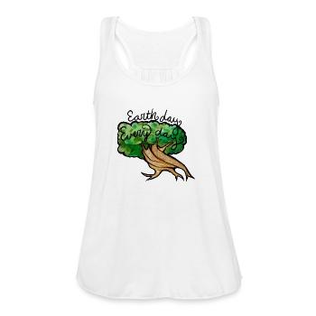 Earth Day Every Day - Women's Flowy Tank Top by Bella - white - Front - Julia (174cm)