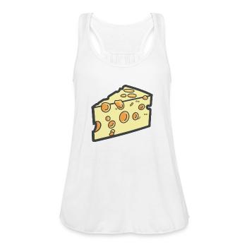 cheese - Women's Flowy Tank Top by Bella - white - Front - Julia (174cm)