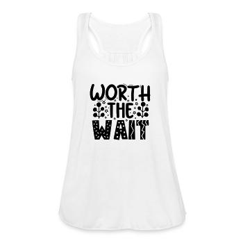Worth the wait - Women's Flowy Tank Top by Bella - white - Front - Julia (174cm)