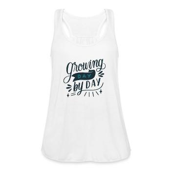 GROWING DAY BY DAY - Women's Flowy Tank Top by Bella - white - Front - Julia (174cm)