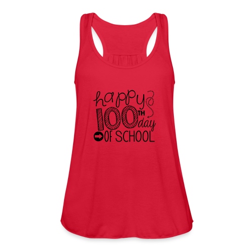 Happy 100th Day of School Arrows Teacher T-shirt - Women's Flowy Tank Top by Bella