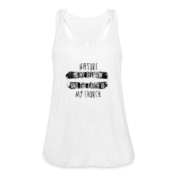 Nature is my Religion - Women's Flowy Tank Top by Bella - white - Front - Julia (174cm)
