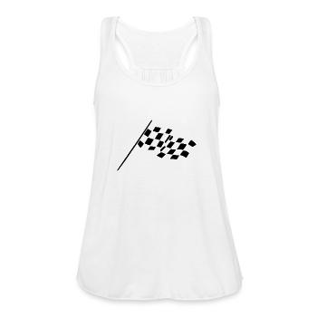 checkered flag - Women's Flowy Tank Top by Bella - white - Front - Julia (174cm)