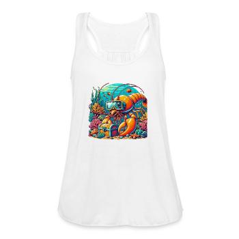 Shrimp Exploration-Underwater Adventure - Women's Flowy Tank Top by Bella - white - Front - Julia (174cm)