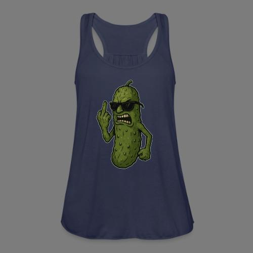 Angry Pickle Flipping the Bird - Women's Flowy Tank Top by Bella