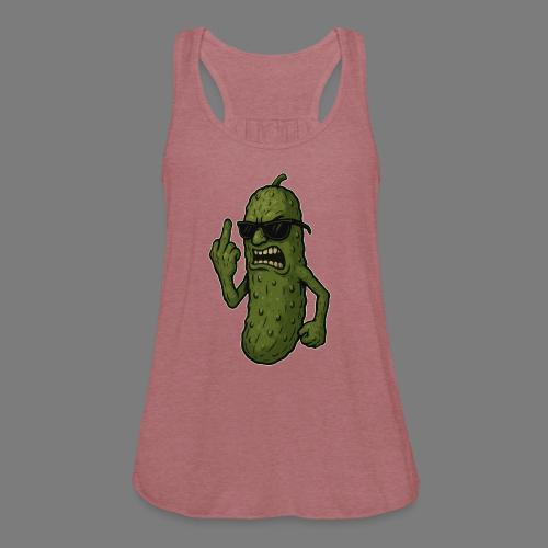 Angry Pickle Flipping the Bird - Women's Flowy Tank Top by Bella