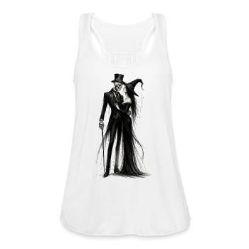 Skeleton Groom and Witch Bride in Gothic Elegance  - Women's Flowy Tank Top by Bella - white - Front - Julia (174cm)