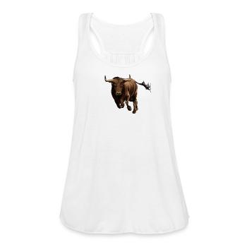 Bull - Women's Flowy Tank Top by Bella - white - Front - Julia (174cm)