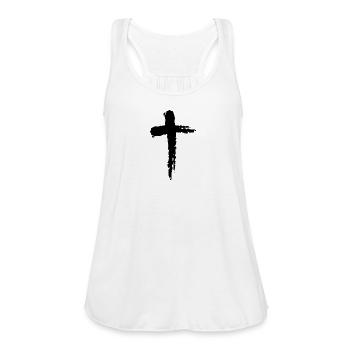Christianity religion cross - Women's Flowy Tank Top by Bella - white - Front - Julia (174cm)