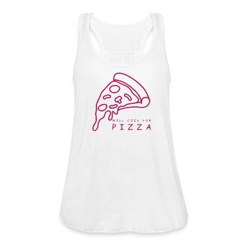 Will Code for Pizza Funny Coder Developer  - Women's Flowy Tank Top by Bella - white - Front - Julia (174cm)