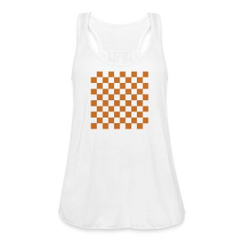 Rust Checker Mosaic - Women's Flowy Tank Top by Bella - white - Front - Julia (174cm)