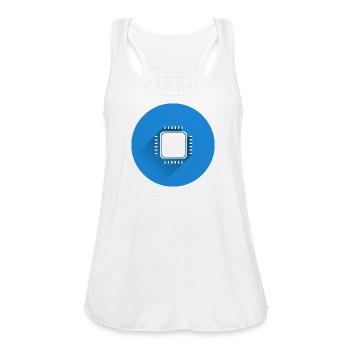 Blue Microchip Circuit Design - Women's Flowy Tank Top by Bella - white - Front - Julia (174cm)