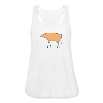 Bull  - Women's Flowy Tank Top by Bella - white - Front - Julia (174cm)