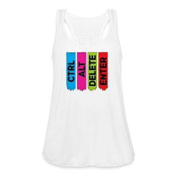 Tech Humor Design – Restart Your Life in Color - Women's Flowy Tank Top by Bella - white - Front - Julia (174cm)