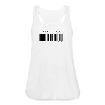 Stay Coded  - Women's Flowy Tank Top by Bella - white - Front - Julia (174cm)