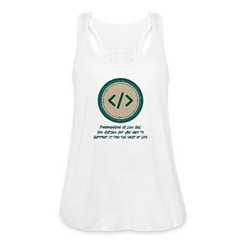 Code Emblem: Minimal Developer Badge - Women's Flowy Tank Top by Bella - white - Front - Julia (174cm)