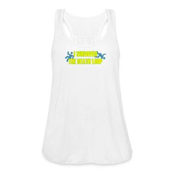 I Survived the Death Loop – Funny Gamer & Programm - Women's Flowy Tank Top by Bella - white - Front - Julia (174cm)