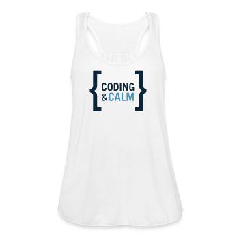 Coding & Calm Apparel Design - Women's Flowy Tank Top by Bella - white - Front - Julia (174cm)