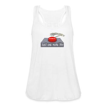 Funny AI Regenerate Button Skeleton Design - Women's Flowy Tank Top by Bella - white - Front - Julia (174cm)