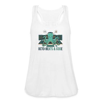 ​Octo-Beats & Code - Multitasking Developer Octopu - Women's Flowy Tank Top by Bella - white - Front - Julia (174cm)