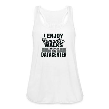 Romantic Walk Through Datacenter Tech Humor - Women's Flowy Tank Top by Bella - white - Front - Julia (174cm)