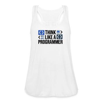Think Like A Programmer Coding Design - Women's Flowy Tank Top by Bella - white - Front - Julia (174cm)