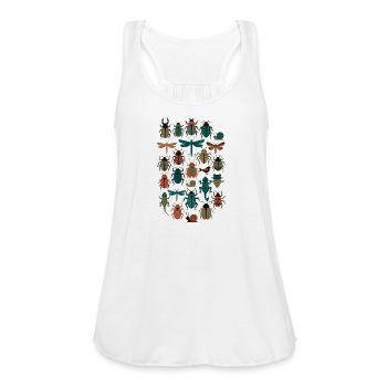  Modern Insect Art T-Shirt - Nature’s Tiny Wonders - Women's Flowy Tank Top by Bella - white - Front - Julia (174cm)
