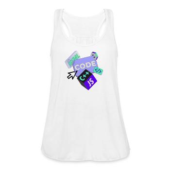 Coding types - Women's Flowy Tank Top by Bella - white - Front - Julia (174cm)
