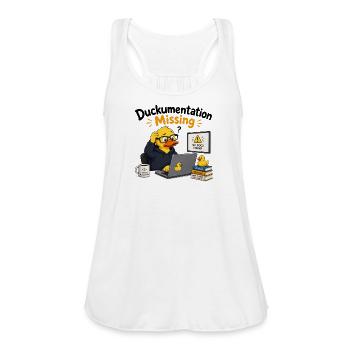 Duckumentation Missing - Women's Flowy Tank Top by Bella - white - Front - Julia (174cm)