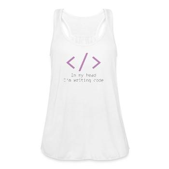 Code Brackets in My Head - Women's Flowy Tank Top by Bella - white - Front - Julia (174cm)