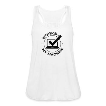 Works on My Machine: Laptop Code - Women's Flowy Tank Top by Bella - white - Front - Julia (174cm)