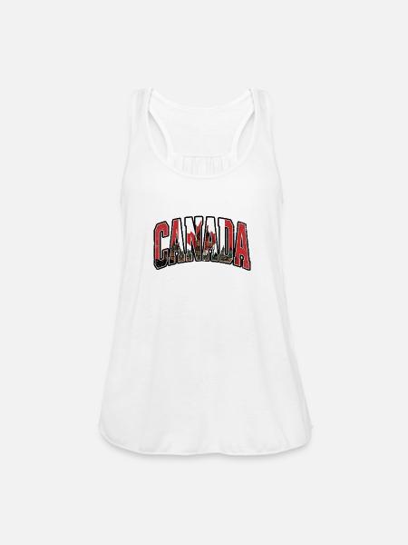Canada - Women's Flowy Tank Top by Bella - white