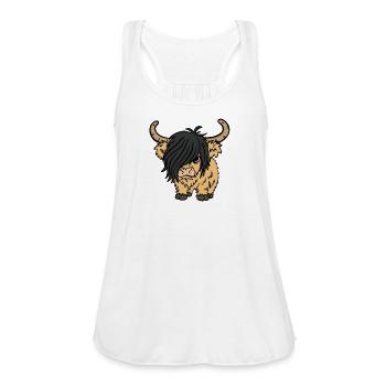 Emo_cow - Women's Flowy Tank Top by Bella - white - Front - Julia (174cm)