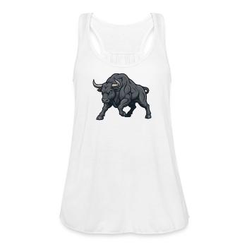 Aggressive Power Bull Design - Women's Flowy Tank Top by Bella - white - Front - Julia (174cm)