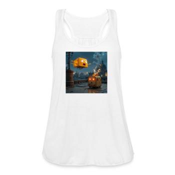 Cheese Cube Skyflight - Women's Flowy Tank Top by Bella - white - Front - Julia (174cm)