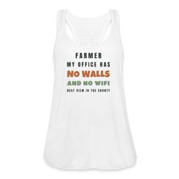 Farmer My Office Has No Walls No Wifi - Gift - Women's Flowy Tank Top by Bella - white - Front - Julia (174cm)