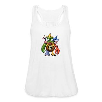 QuirkBorg Fusion Beast 67 - Women's Flowy Tank Top by Bella - white - Front - Julia (174cm)